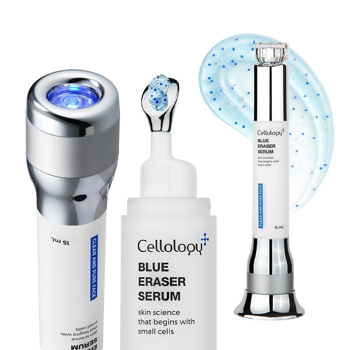 Suero borrador azul con aplicador LED refrescante, suero calmante d...