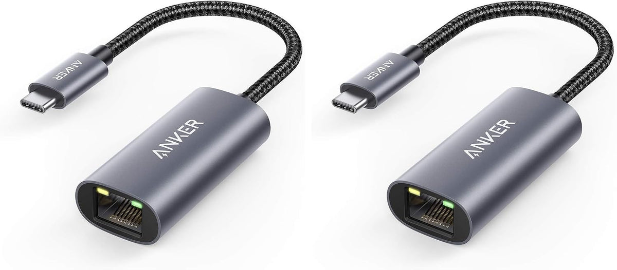 Anker Adaptador USB C 3.0 a Ethernet, concentrador de red portátil de 1 Gigabit, 10/100/1000 Mbps, para MacBook Pro, iPad Pro 2019/2018, ChromeBook, XPS, Galaxy S9/S8 y más (paquete de 2)