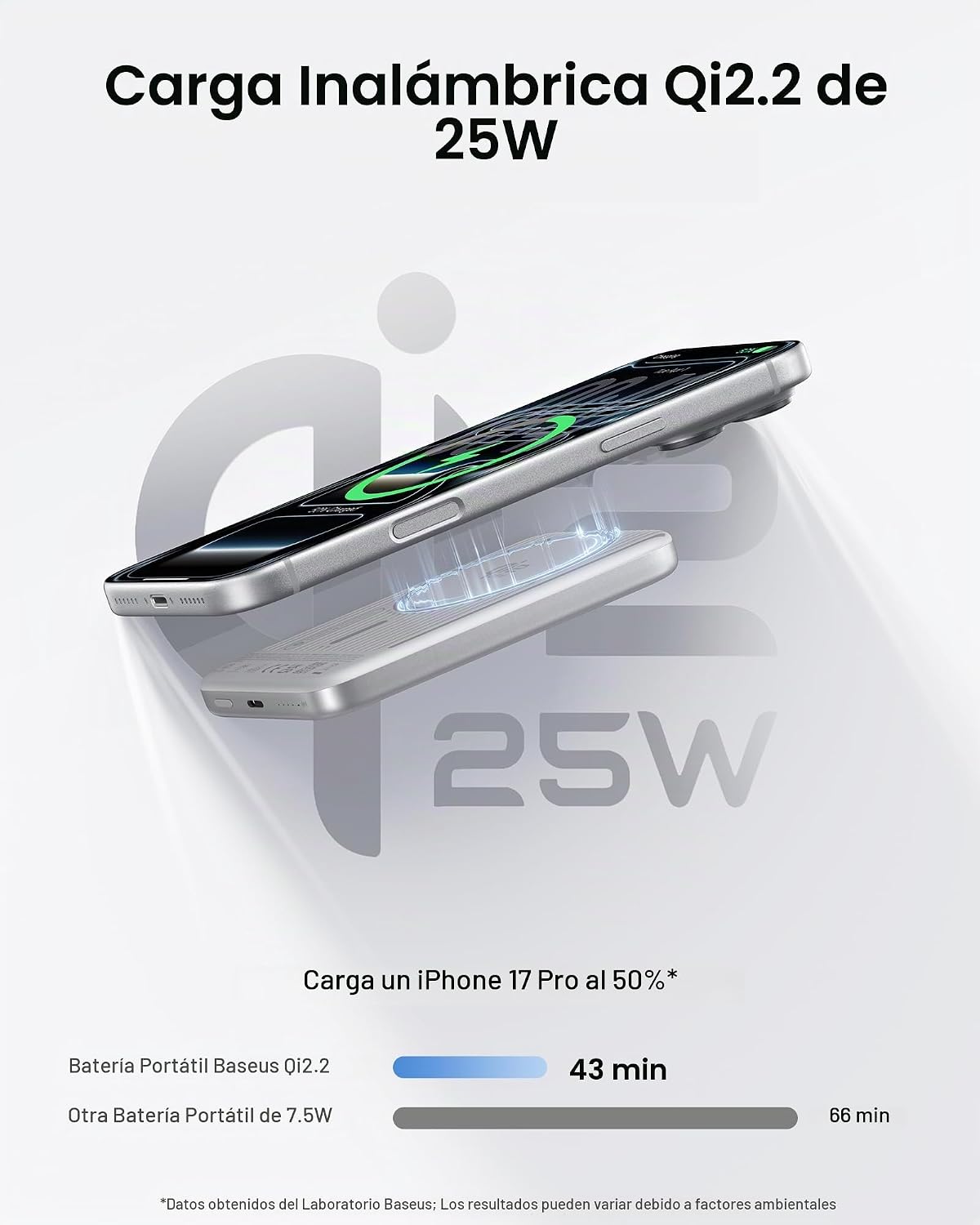 Baseus Picogo AM71 Ultra Slim 10000mAh Qi2.2 Power Bank, cargador p...