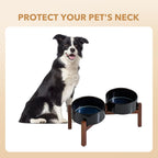 Cuencos elevados para perros, cuenco elevado de cerámica para