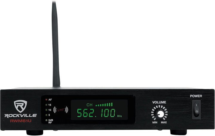 Rockville RWM61U - Sistema de micrófono inalámbrico UHF profesional...