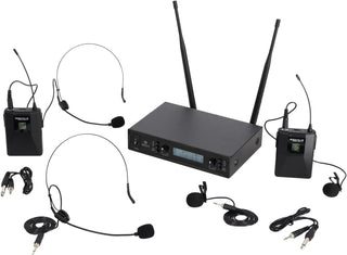 Rockville RWM-200 L2 Dual UHF Beltpack Sistema de micrófono inalámb...