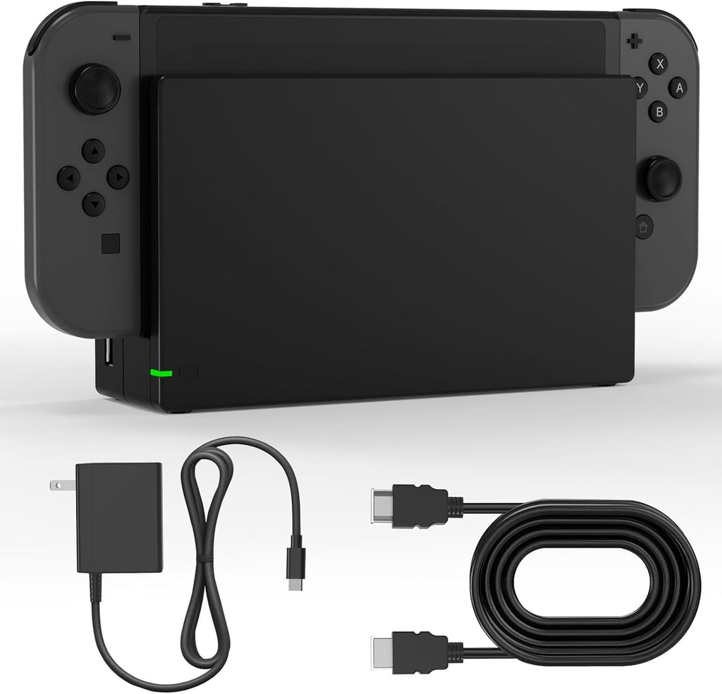 Dock Station para Nintendo Switch/Switch OLED, Set de Bodega 3 en 1 con Módulo IC Original, Cargador AC y Cable HDMI de Alta Velocidad para Salida 1080P HD (No compatible con Sw 2)