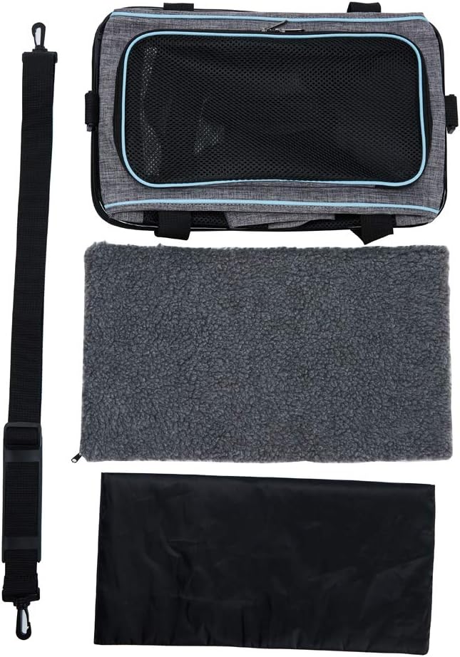 Vceoa Transportador para Gatos y Perros de 19x12x12 Pulgadas, para Mascotas de hasta 22 Libras, Bolsa de Transporte de Animales de Lados Suaves para Viajar con Cachorros, Hogar de Mascotas de Tela