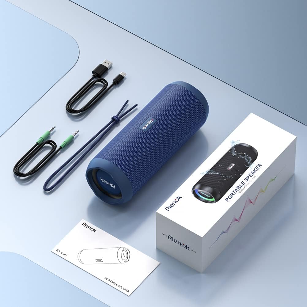 RIENOK - Altavoz Bluetooth portátil 30W, emparejamiento dual, sonid...