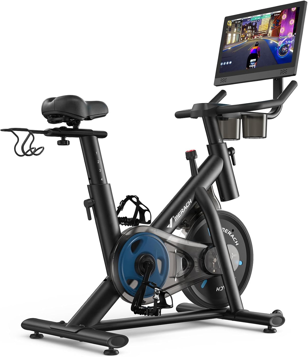 MERACH Bicicleta de ejercicio estática magnética para uso en casa con APP