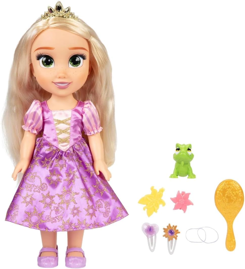 Disney Princess Muñeca Rapunzel – Amiga cantante Rapunzel y Pascal – Canta 'I See The Light' y habla, 13.8 in/13.78''