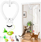 Juguetes interactivos para gatos de interior: varita de plumas de ave voladora automática, ejercicio de persecución, enriquecimiento, estimulación, USB recargable, duradero, seguro, juguete colgante