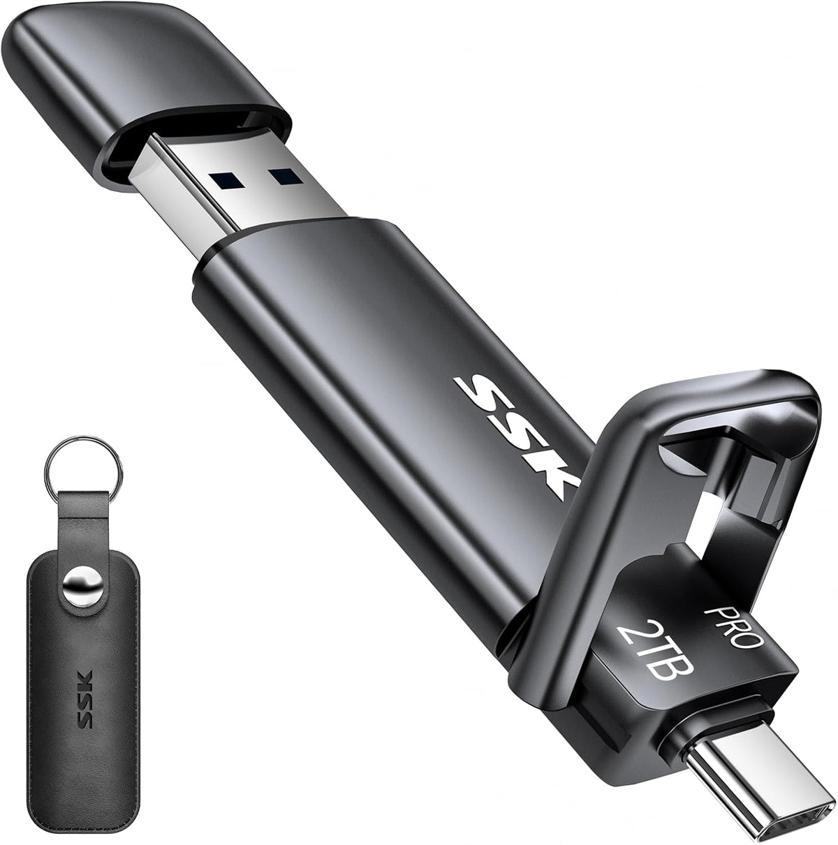 SSK SSD de 2TB USB C Stick hasta 1000MB\/s, SSD externo rápido de d...