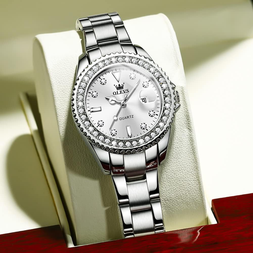 OLEVS Relojes para Mujeres Lujo Diamante con Fecha Analógico Cuartz para Mujer