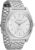 NIXON Time Teller Solar A1369 - Reloj analógico para hombre con energía solar resistente al agua de 100 m (esfera del reloj de 40.5 mm, correa de acero inoxidable de 20 mm con 5 eslabones)