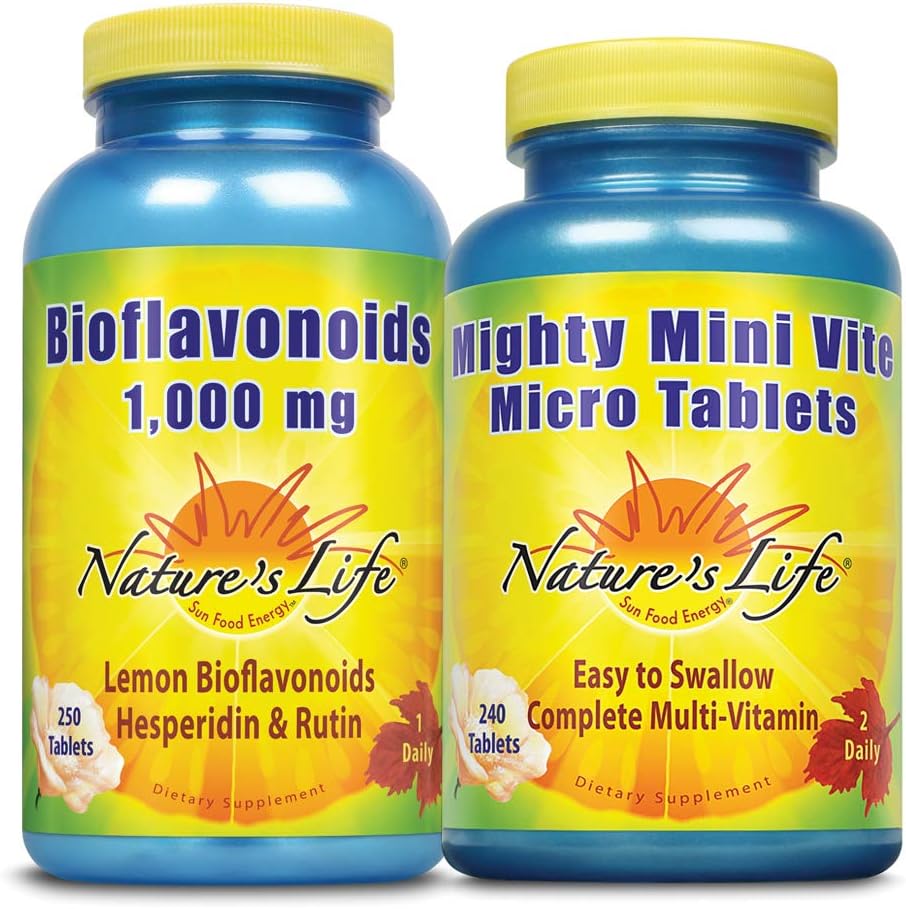 Nature's Life Bioflavonoides de limón 1000 mg y paquete Mighty Mini...
