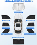 Persianas de ventana para Toyota 4Runner de 5ª generación 2010-2024, accesorios para parabrisas de ventana lateral y trasera, juego completo, protección de privacidad, camping, mantiene el vehículo fresco, color negro, 8 unidades
