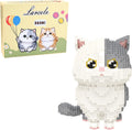 Larcele Juego de micro bloques de construcción, mini ladrillos de juguete de construcción para mayores de 12 años, 1412 piezas KLJM-05 (Munchkin Cat-Grey)