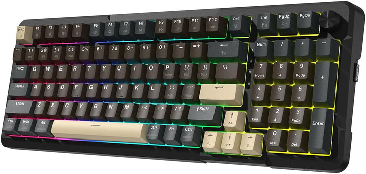 Redragon K742 Teclado mecánico inalámbrico para juegos con perilla,...