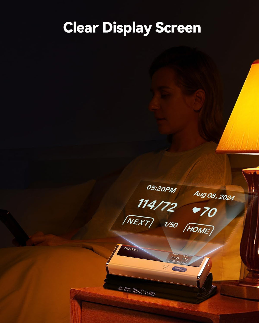 Checkme BP2A - Monitor de presión arterial para uso doméstico y parte superior del brazo, brazalete de máquina Bluetooth BP, lecturas digitales precisas en 30 segundos