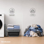 BROOKSTONE, 11 galones – [Nuestra cesta más grande de toda] Cesta de lavandería plegable de 24 pulgadas, asas de agarre antideslizantes cómodas, diseño minimalista que ahorra espacio, cesta