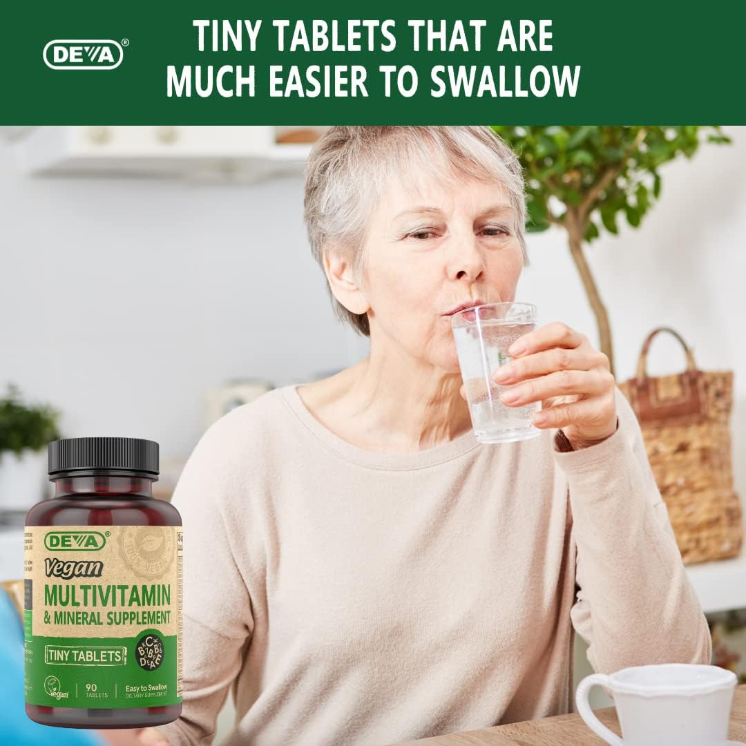 DEVA Multivitamínico vegano para mujeres y hombres con hierro, vita...