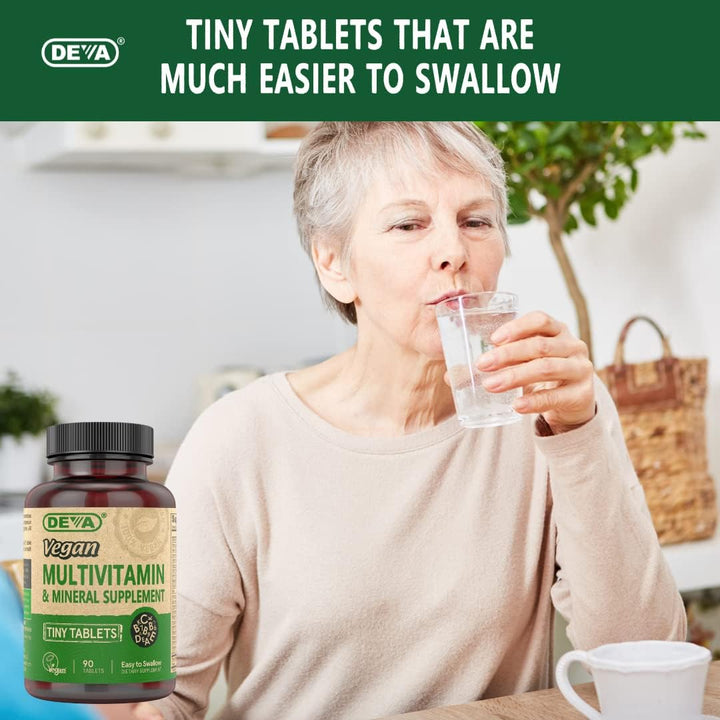 DEVA Multivitamínico vegano para mujeres y hombres con hierro, vita...