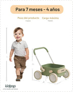 PULA - Andador de empuje para bebé con ruedas, carrito para niños pequeños para bebés que están aprendiendo a caminar, juguetes para bebés de 6 a 12 meses, regalos de cumpleaños de 1 año, para