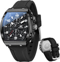 OLEVS Reloj Cuadrado para Hombres Grande Resistente al Agua Multifuncional Reloj Casual para Hombres de Negocios