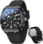 OLEVS Reloj Cuadrado para Hombres Grande Resistente al Agua Multifuncional Reloj Casual para Hombres de Negocios