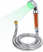 Socila - Cabezal de rociador LED que cambia de color para champú, tazón de sala de belleza, cabezal de pulverización de alta presión, cambio de color automático para cabello seco y encrespado con
