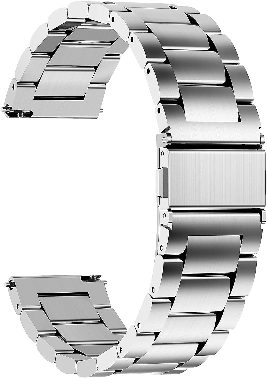 Fullmosa Correa de reloj de liberación rápida de acero inoxidable de 0.866 in y correa de reloj de cuero de silicona de 0.866 in marrón+hebilla negra