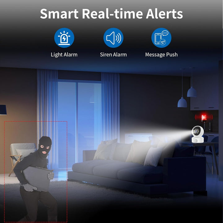 VSTARCAM Cámara de seguridad para interiores 2K con detección de hu...