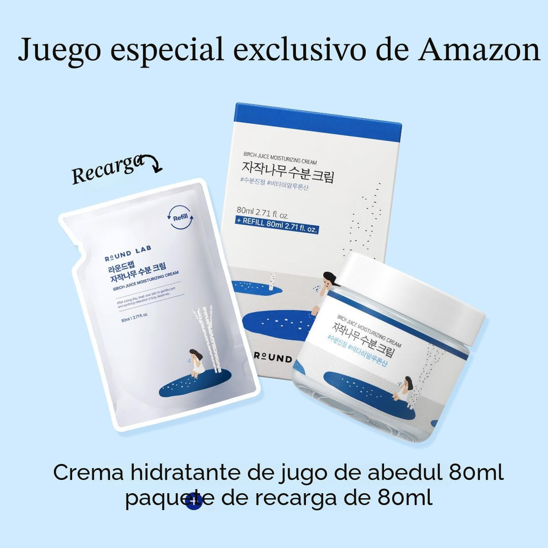 ROUND LAB Crema Hidratante de Jugo de Abedul 2.7 onzas líquidas Set...