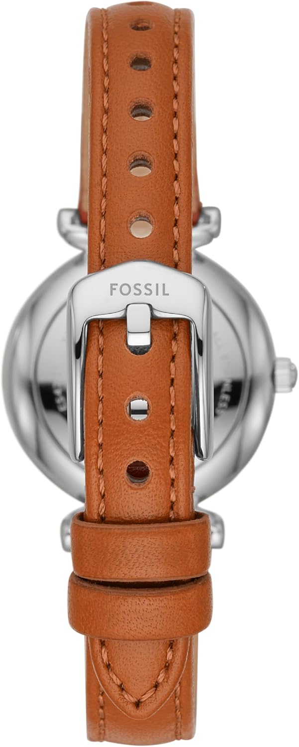 Fossil Carlie - Reloj de cuarzo de acero inoxidable de tres manecillas para mujer