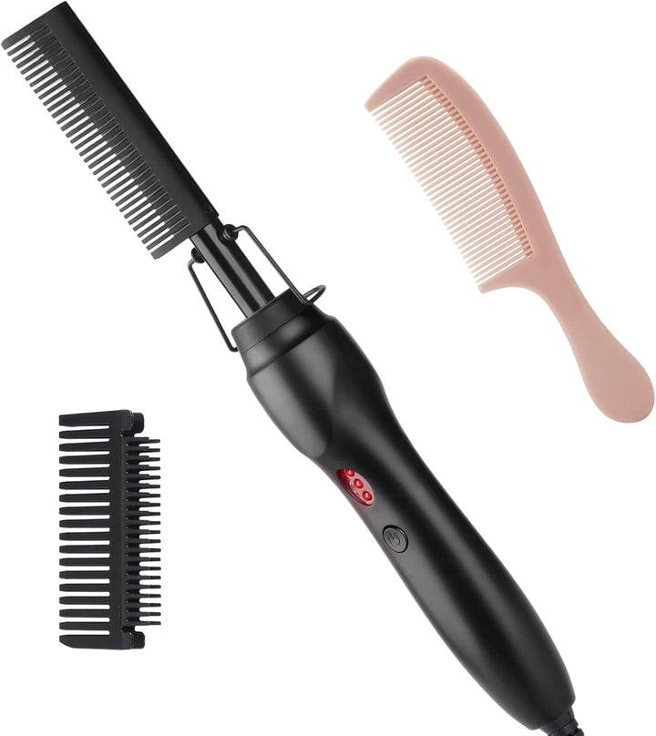 Hot Comb - Cepillo de cerámica portátil para alisar y rizar antique...