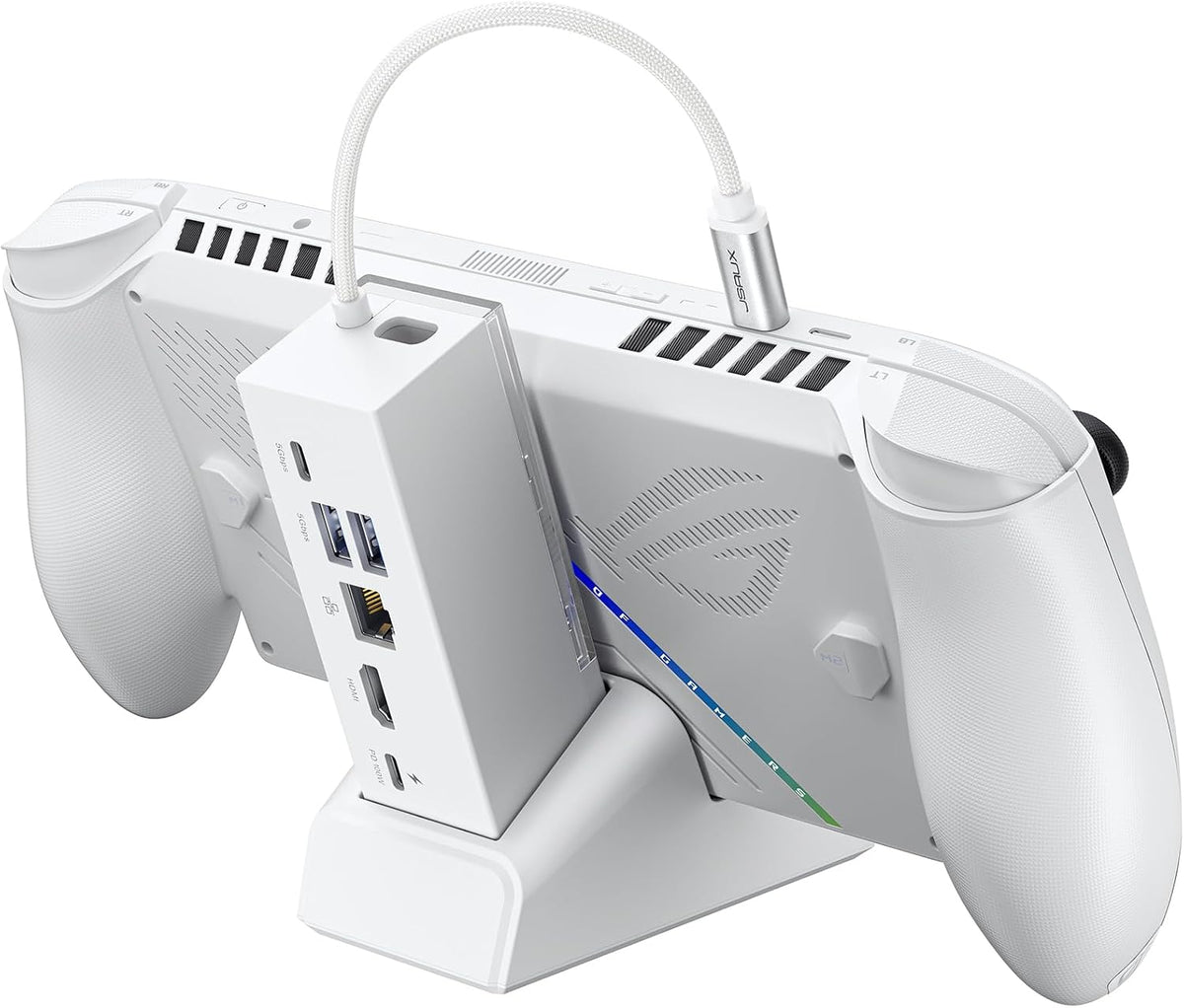 Estación de acoplamiento JSAUX para ROG Xbox Ally X (2025)/ROG Ally X/ROG Ally/Steam Deck/Legion Go, acoplamiento 6 en 1 con HDMI 4K@120Hz, Gigabit Ethernet, USB A y USB C 3.2 Gen 1, carga de 100W