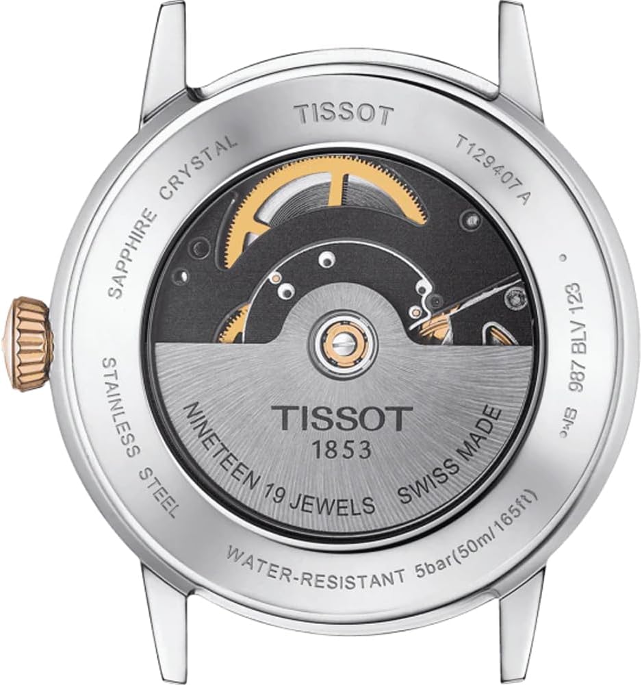 Reloj Tissot Classic Dream automático suizo, 1.654 in, esfera plateada, reloj para hombre
