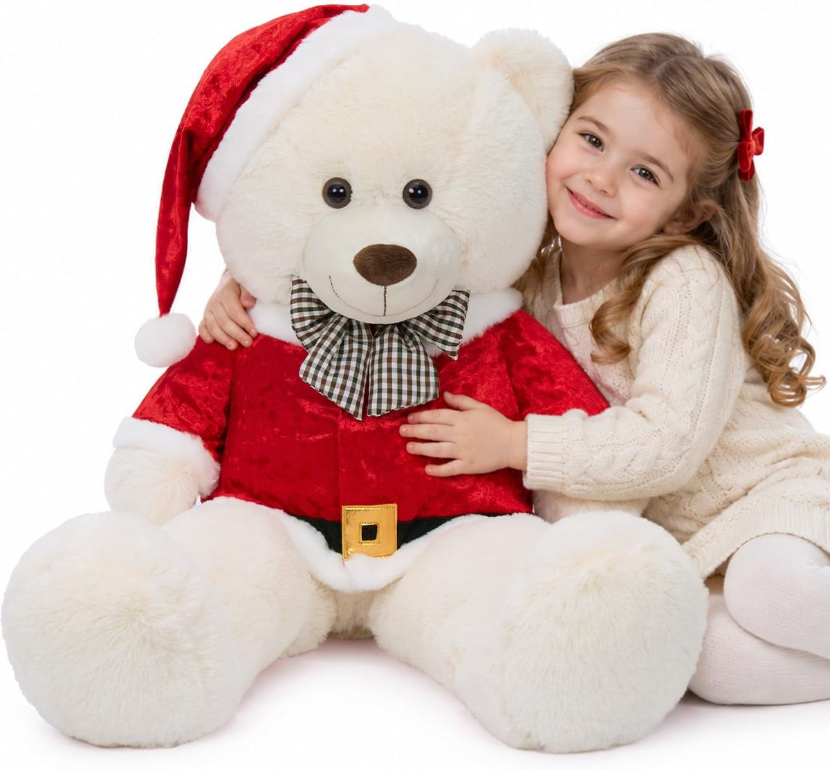 MaoGoLan Peluche de Navidad de 39 pulgadas, oso de peluche grande