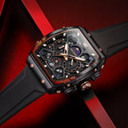 OLEVS Relojes para Hombre Casual Lujo Cara Grande Cronógrafo Multifuncional Relojes de Hombre Correa de Silicona/Nylon Duradera 3 ATM Resistente al Agua Reloj de Hombre Fecha Fase Lunar Reloj