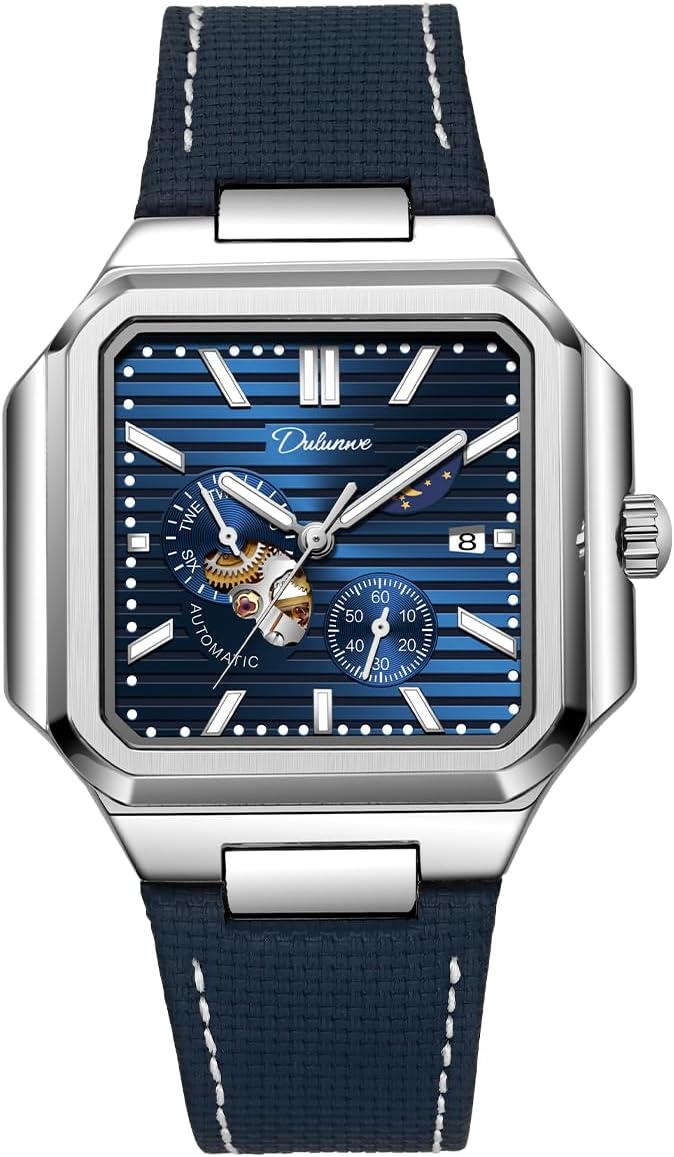 Reloj Automático Mecánico para Hombre, Relojes de Pulsera para Hombre, Diseño Cuadrado, Moda