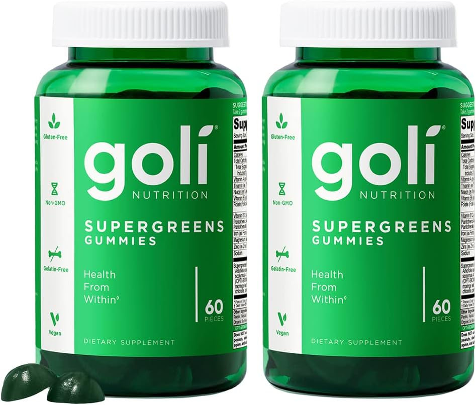 Goli SuperGreens - Gomitas de vitaminas, 120 unidades, Mezcla de bayas