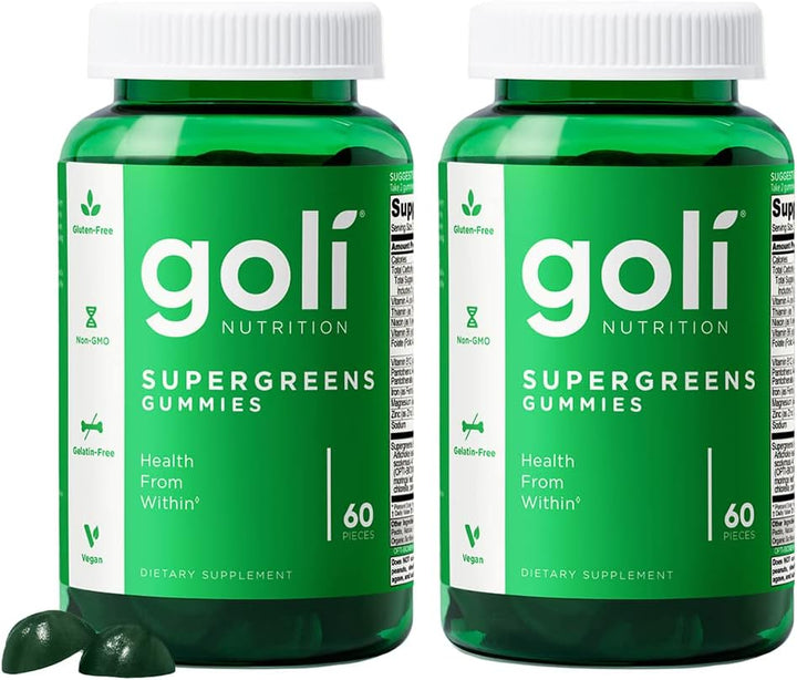GOLI - Supergreens Gomitas de vitaminas, 120 unidades, con vitamina...