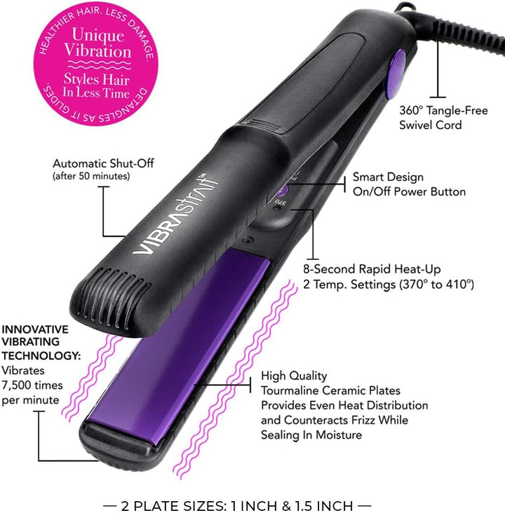 Vibrastrait Essential - Plancha de cerámica vibratoria iónica turma...