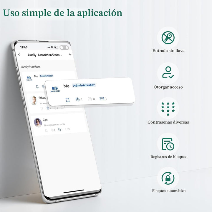Yamiry - Cerradura de puerta inteligente con teclado con perilla, c...