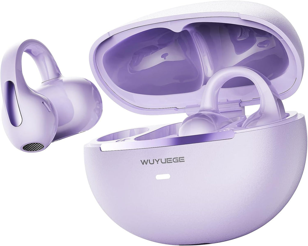 Auriculares con clip, auriculares inalámbricos Bluetooth 6.0 de oreja abierta con control táctil, diseño ligero de clip para la oreja, auriculares deportivos aptos para gafas para correr