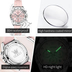 OLEVS Relojes de diamante de lujo pequeños para mujer - Pulsera de acero inoxidable, impermeables, analógicos, luminosos, con fecha, relojes de vestir de negocios para damas