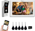 ANJIELO SMART Timbre de video con cable con monitor interior, sistema de portero de video, cámara de entrada de puerta cableada con audio bidireccional, detección de movimiento, desbloqueo remoto para