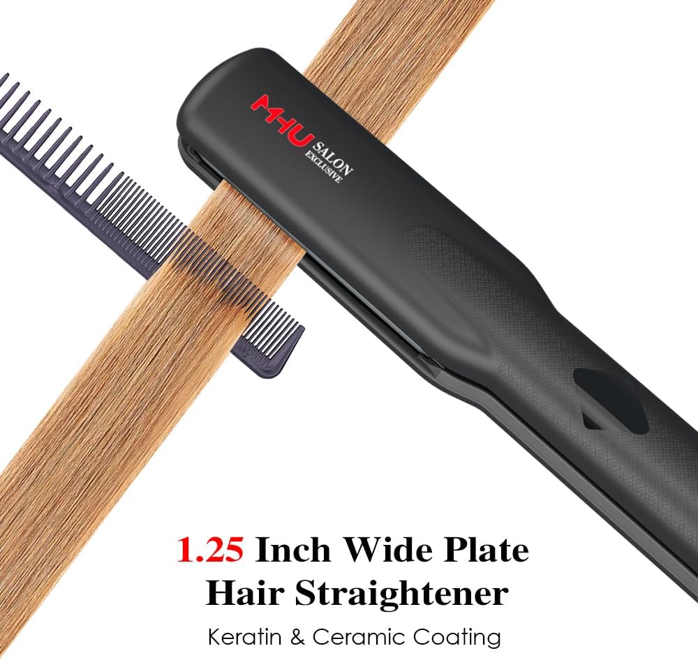 Plancha de pelo portátil 2 en 1 de doble voltaje: 1.25" de anch...