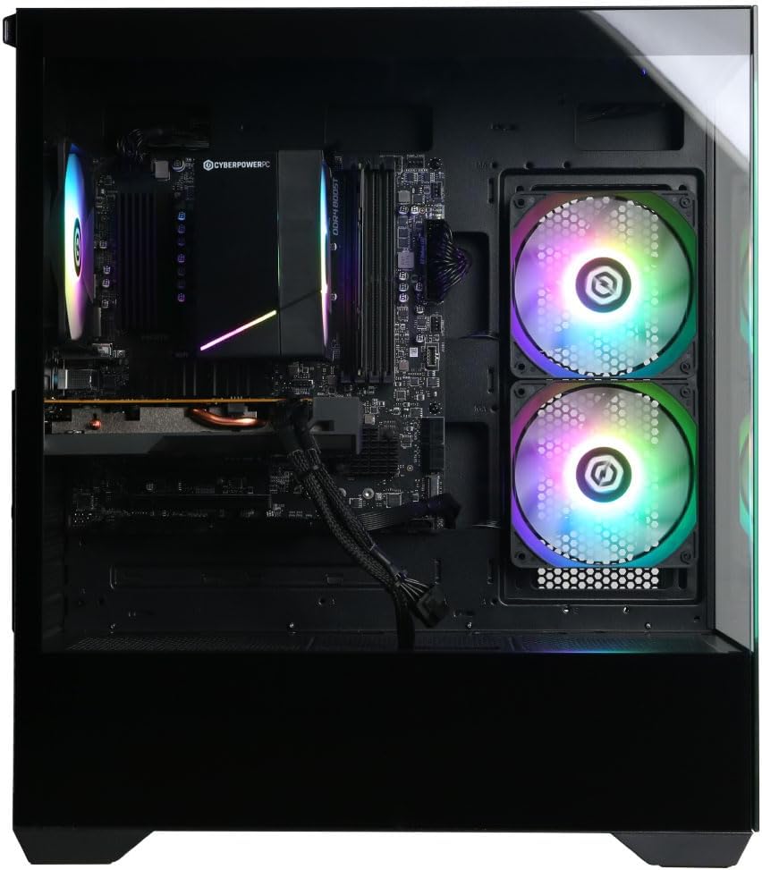 CyberPowerPC PC para juegos, AMD Ryzen 5 5500, Radeon RX 6500 XT 4G...