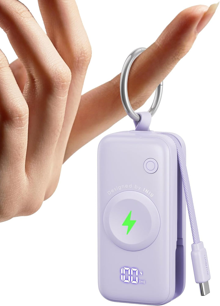 INIU Cargador Portátil 3 en 1, Banco de Energía de 5000mAh con Carg...