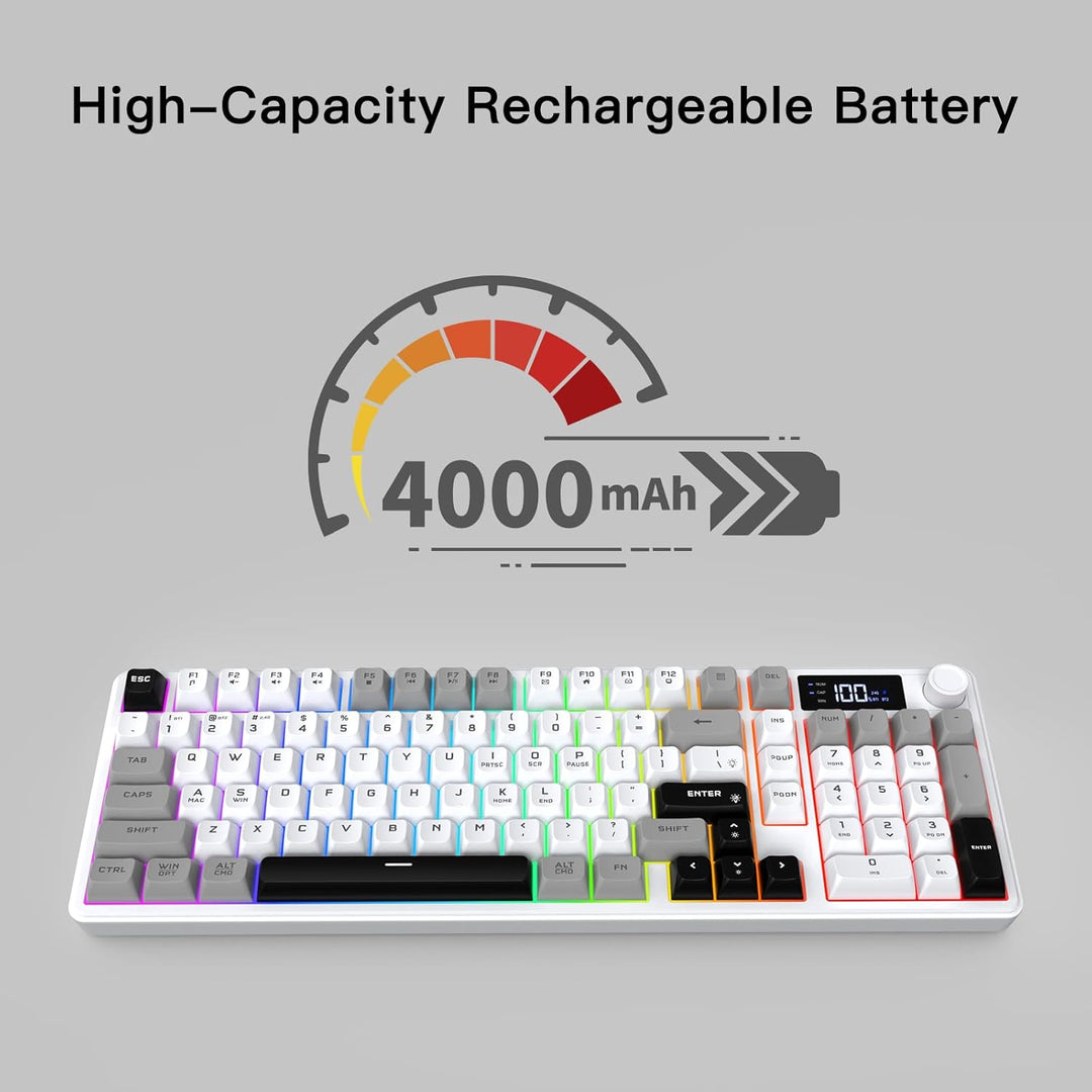 Teclado inalámbrico para juegos con pantalla inteligente y control...