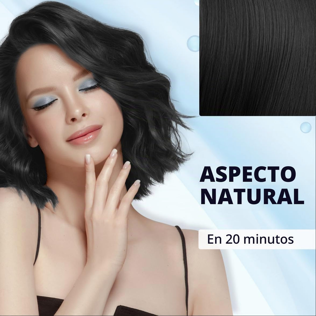 Ivnil Champú de tinte para cabello negro 3 en 1 Champú de color sem...