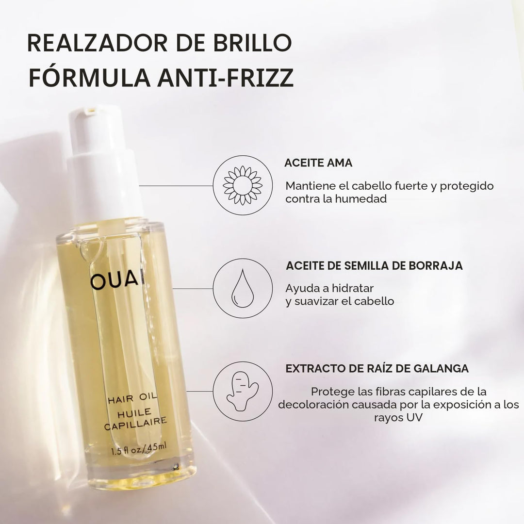 OUAI Aceite para el cabello, aceite protector del calor del cabello...